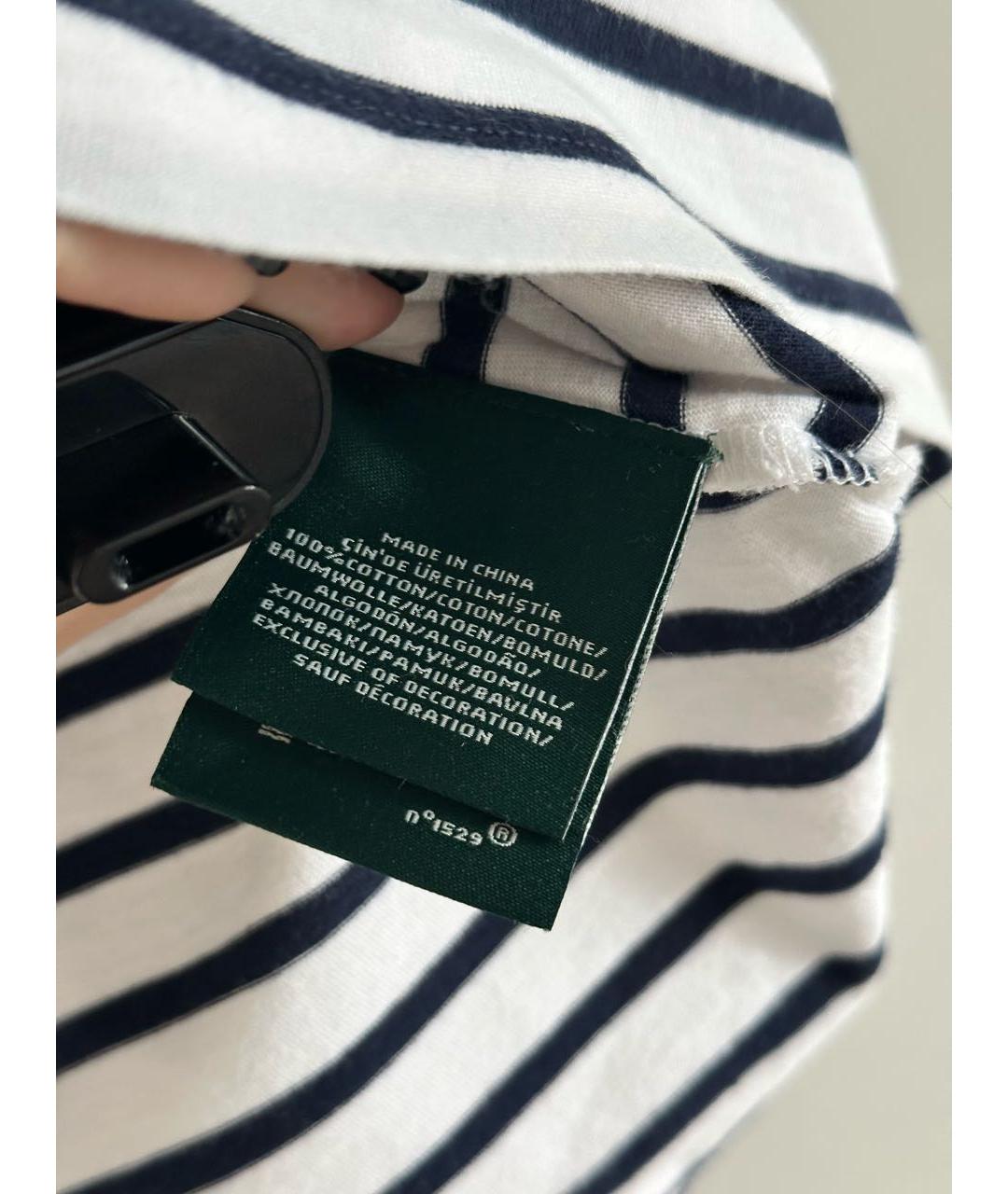 RALPH LAUREN Белая хлопковая футболка, фото 7