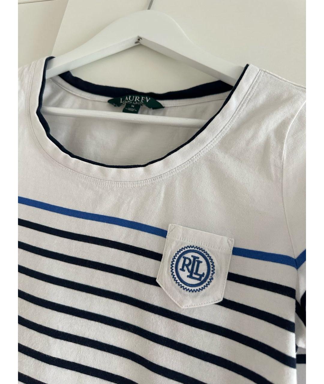 RALPH LAUREN Белая хлопковая футболка, фото 3