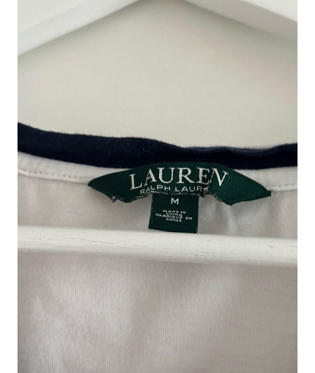 RALPH LAUREN Белая хлопковая футболка, фото 5