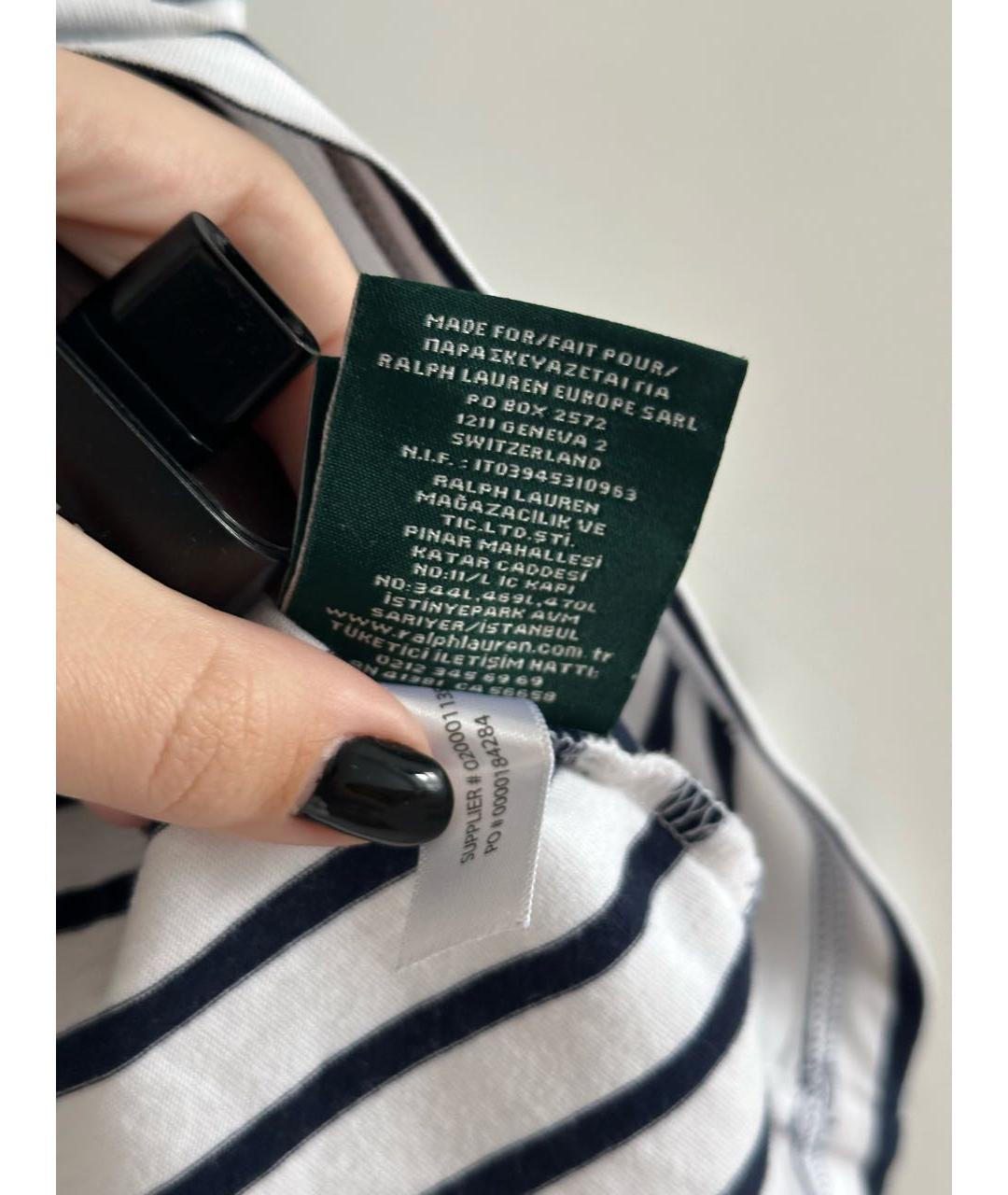 RALPH LAUREN Белая хлопковая футболка, фото 6