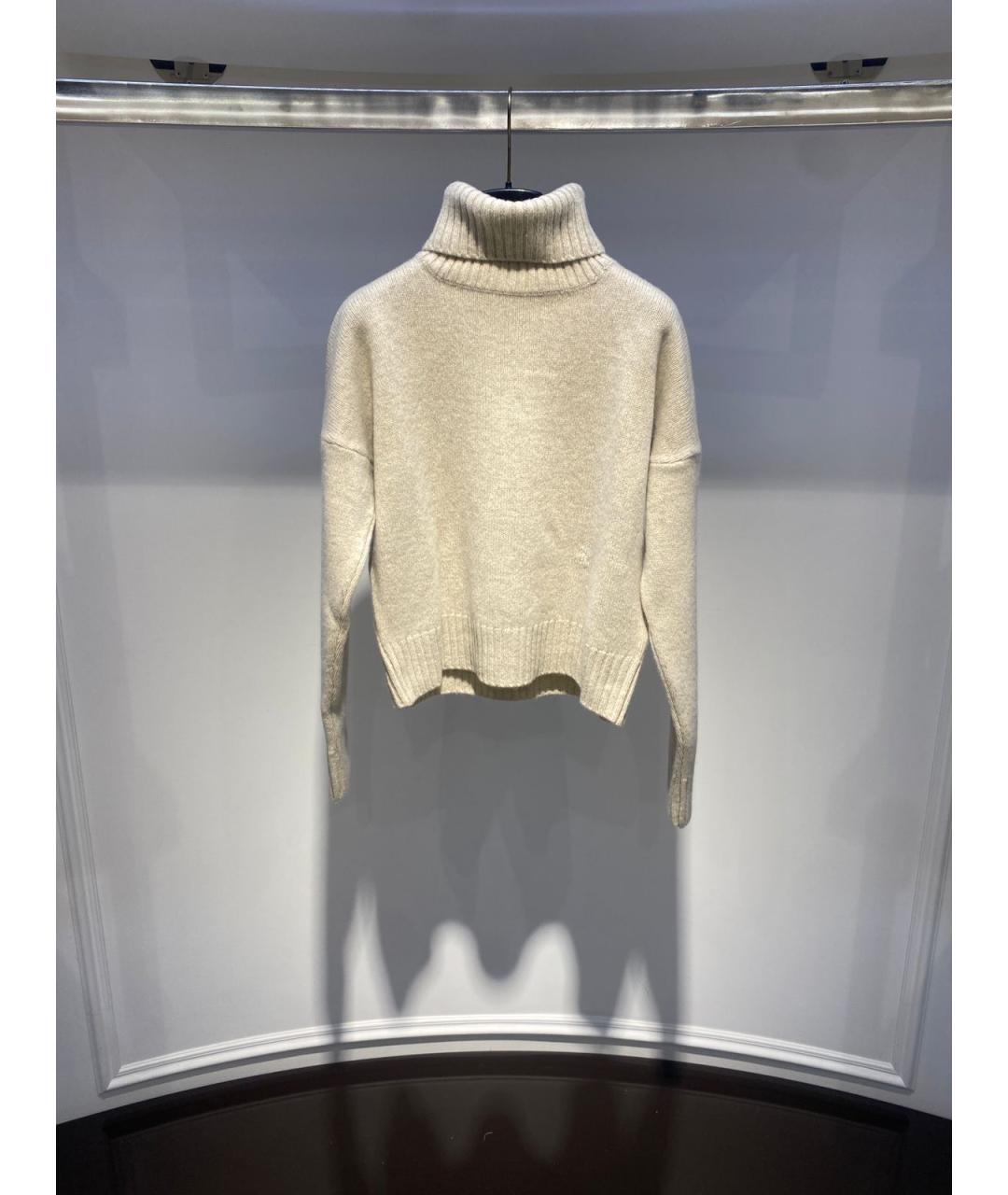 SPORTY AND RICH Бежевый шерстяной джемпер / свитер, фото 3