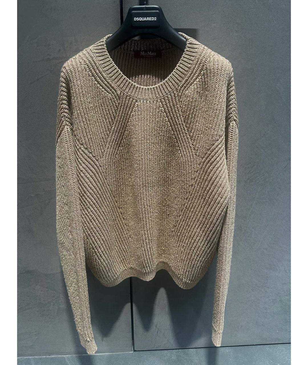 MAX MARA STUDIO Золотой полиамидовый джемпер / свитер, фото 6