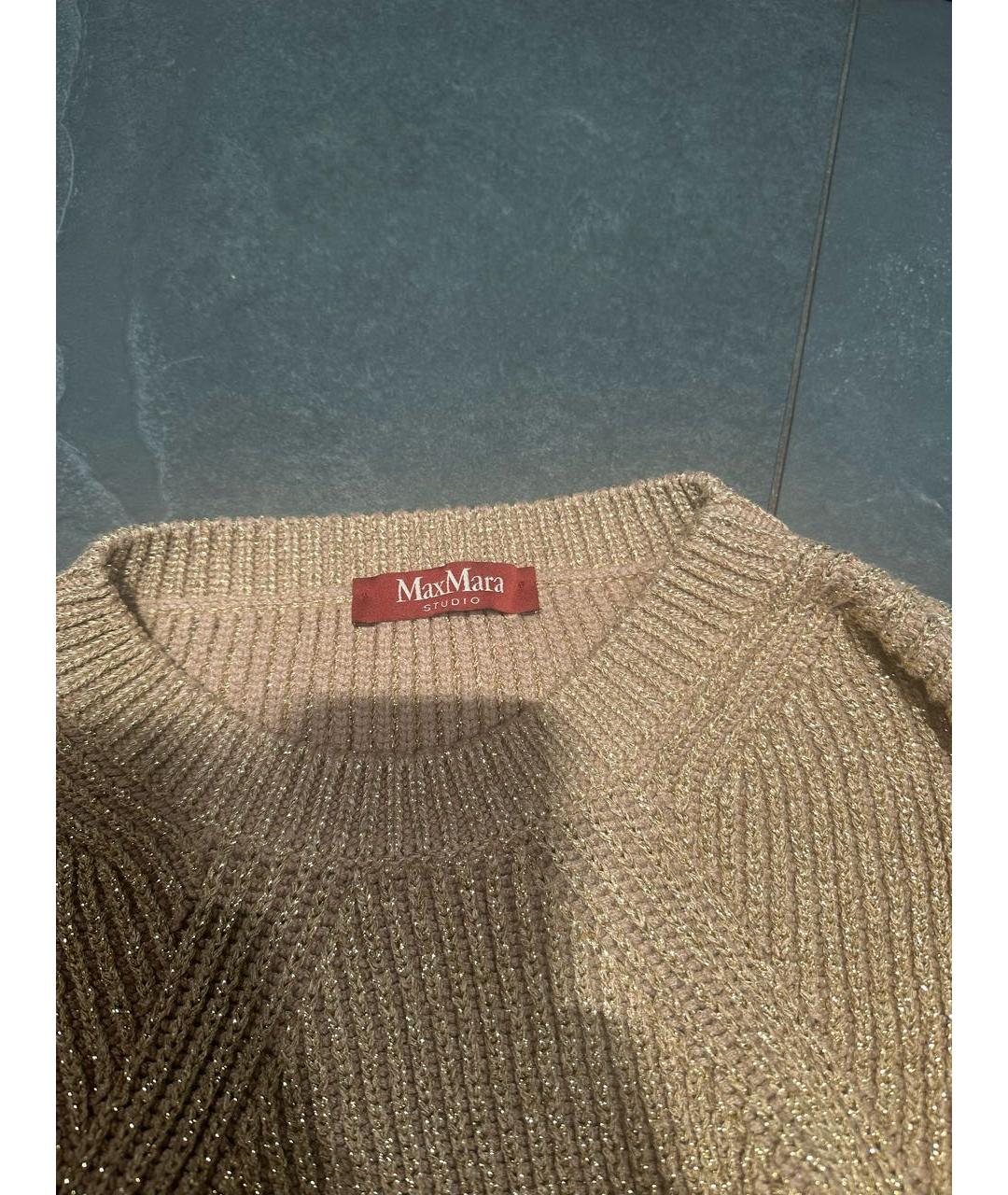 MAX MARA STUDIO Золотой полиамидовый джемпер / свитер, фото 3