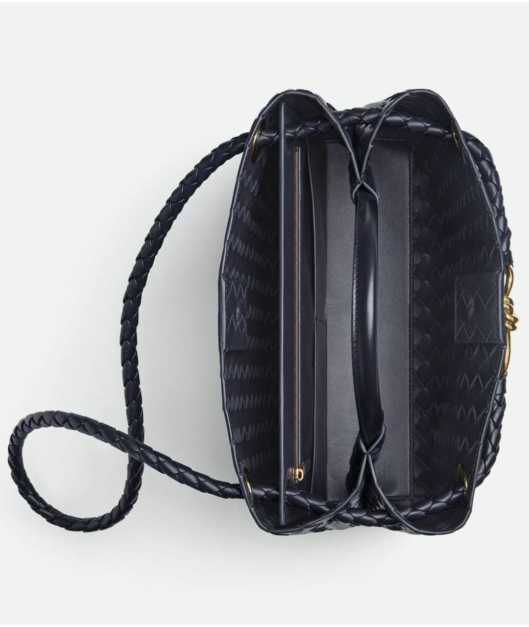 BOTTEGA VENETA Темно-синяя кожаная сумка через плечо, фото 3