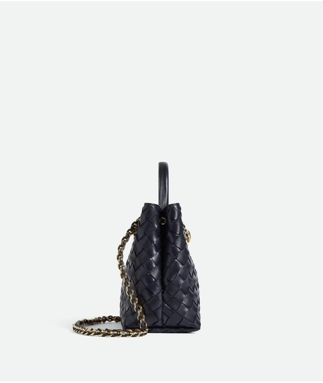 BOTTEGA VENETA Темно-синяя кожаная сумка через плечо, фото 4