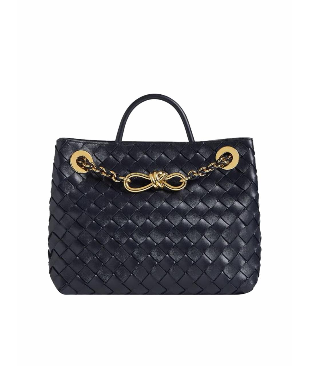 BOTTEGA VENETA Темно-синяя кожаная сумка через плечо, фото 1