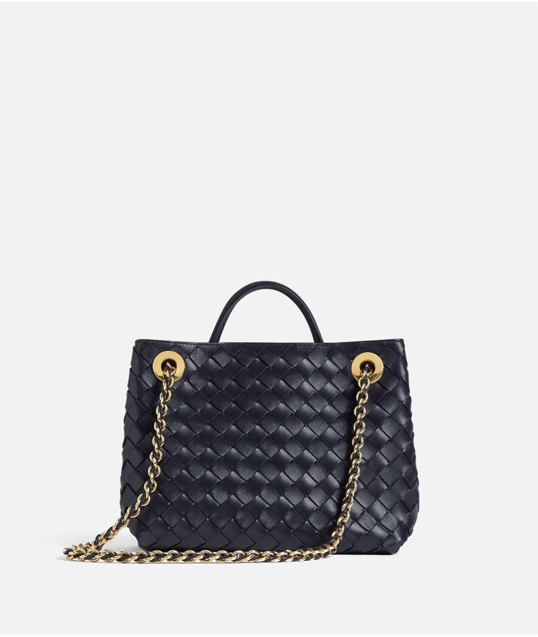 BOTTEGA VENETA Темно-синяя кожаная сумка через плечо, фото 5