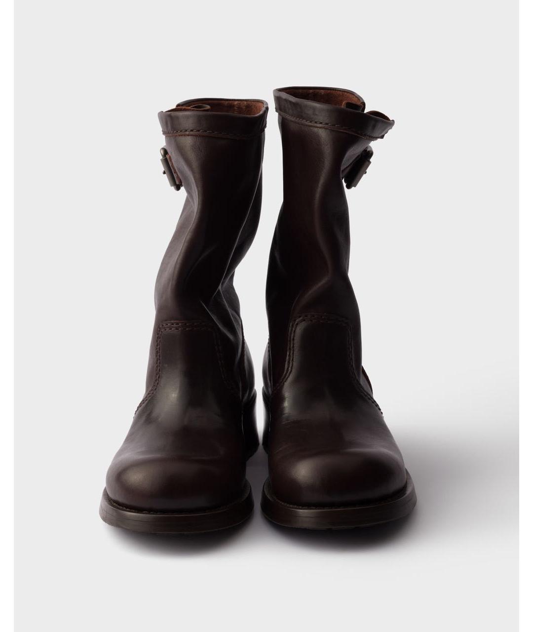 PRADA Коричневые кожаные ботинки, фото 4