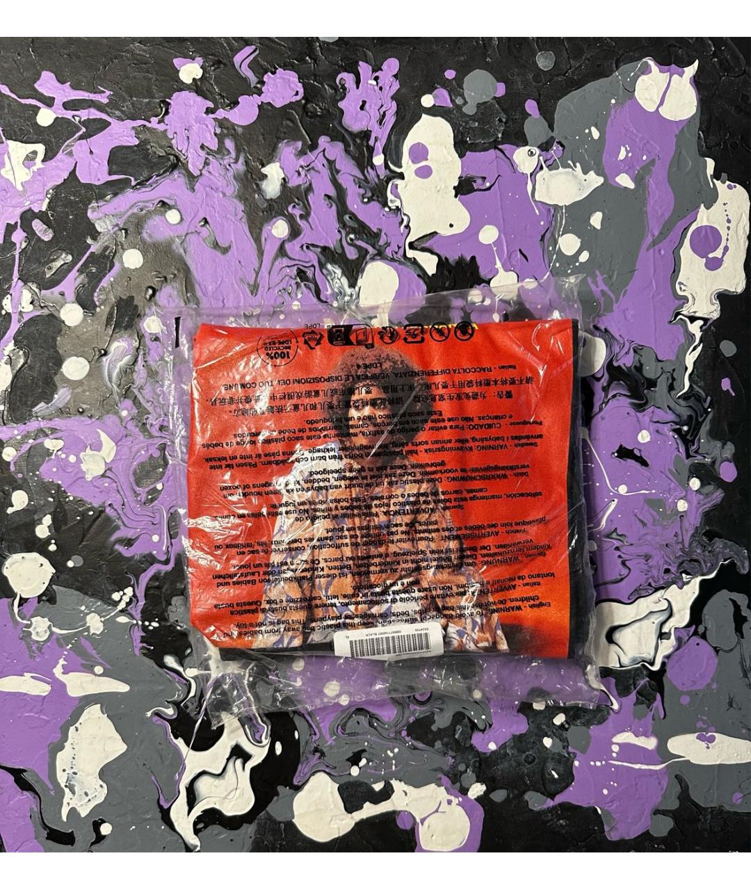 SUPREME Черная хлопковая футболка, фото 2