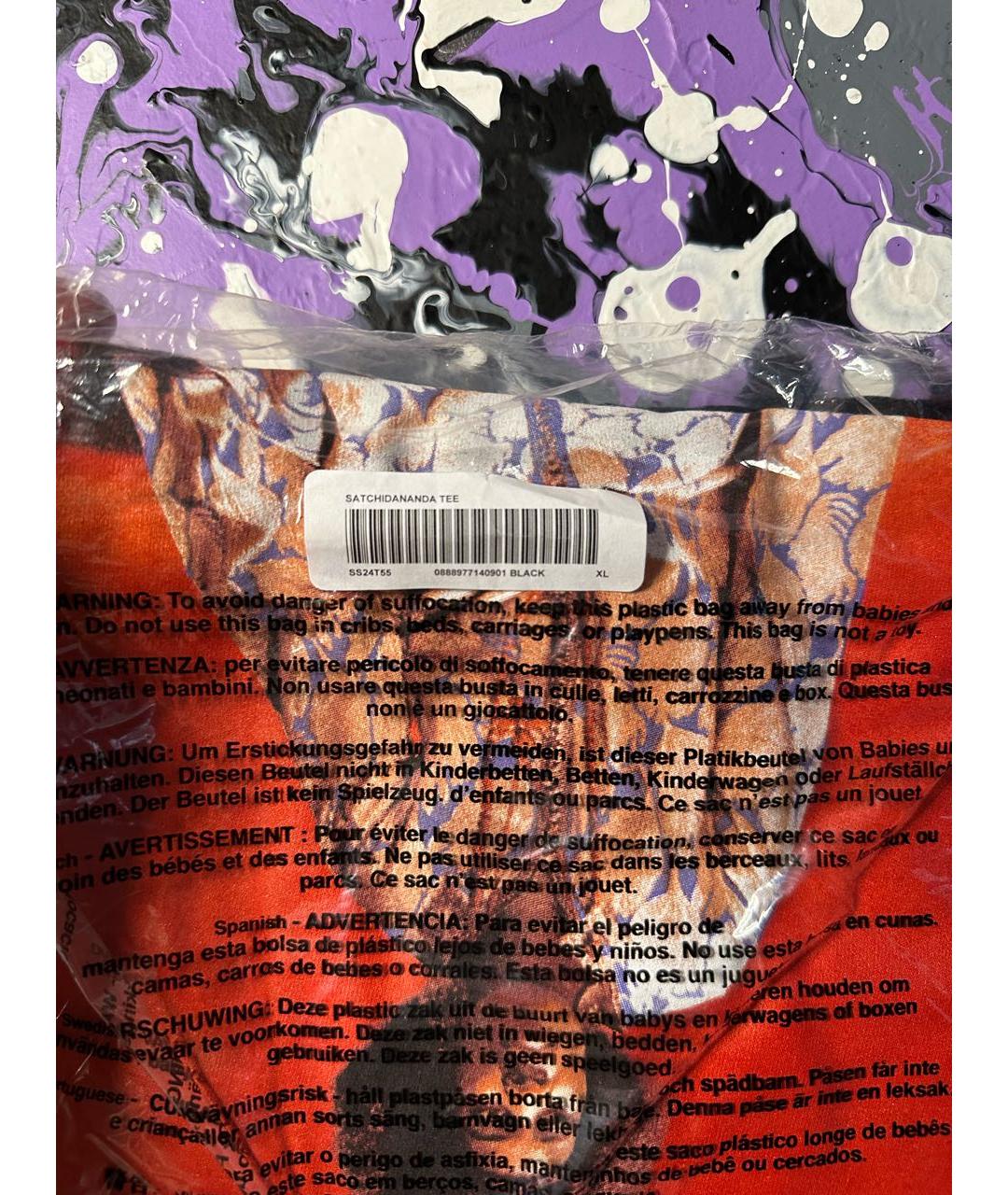 SUPREME Черная хлопковая футболка, фото 5