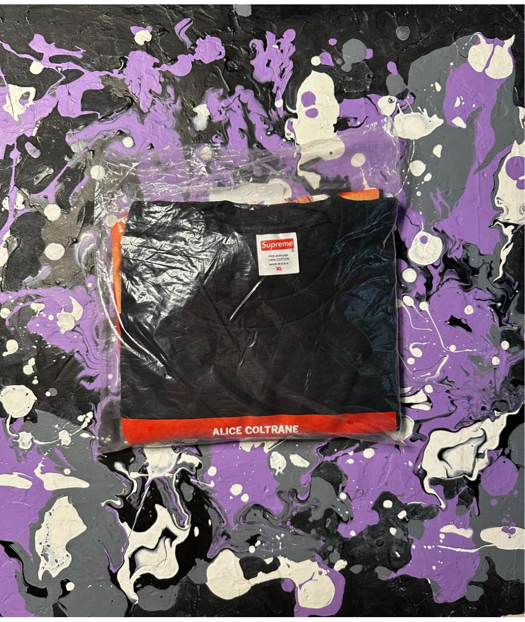 SUPREME Черная хлопковая футболка, фото 3