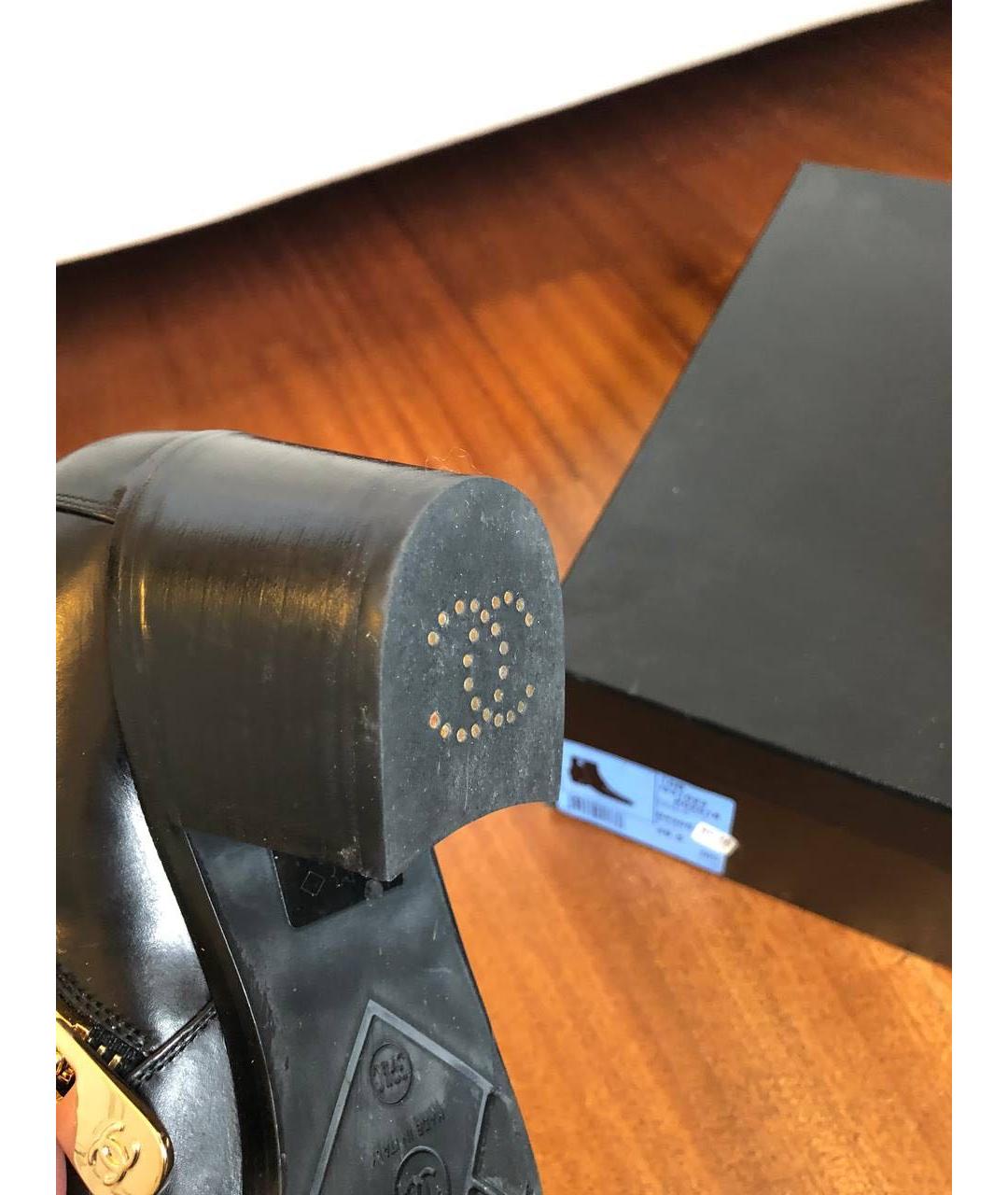 CHANEL Черные кожаные ботильоны, фото 5