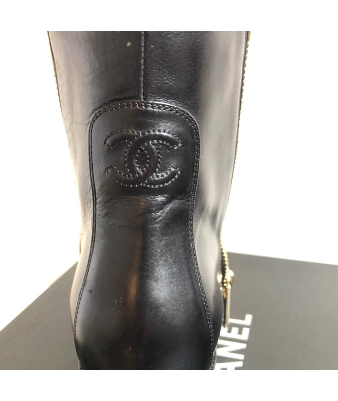 CHANEL Черные кожаные ботильоны, фото 3