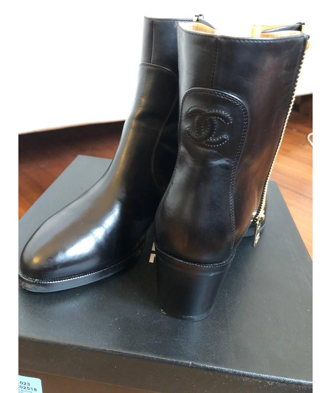 CHANEL Черные кожаные ботильоны, фото 8