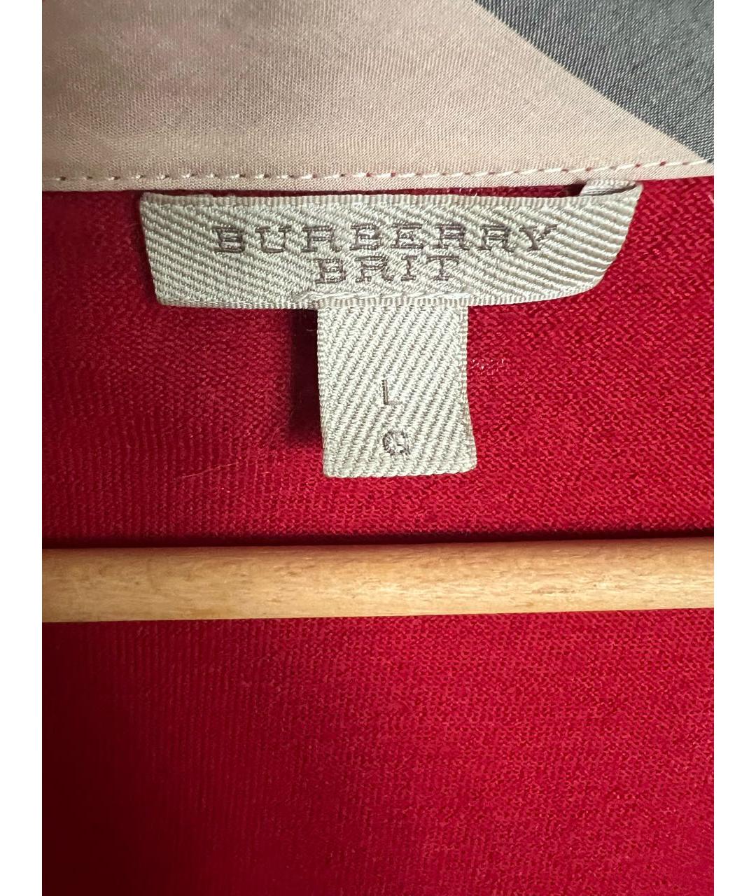 BURBERRY Красный шерстяной кардиган, фото 5