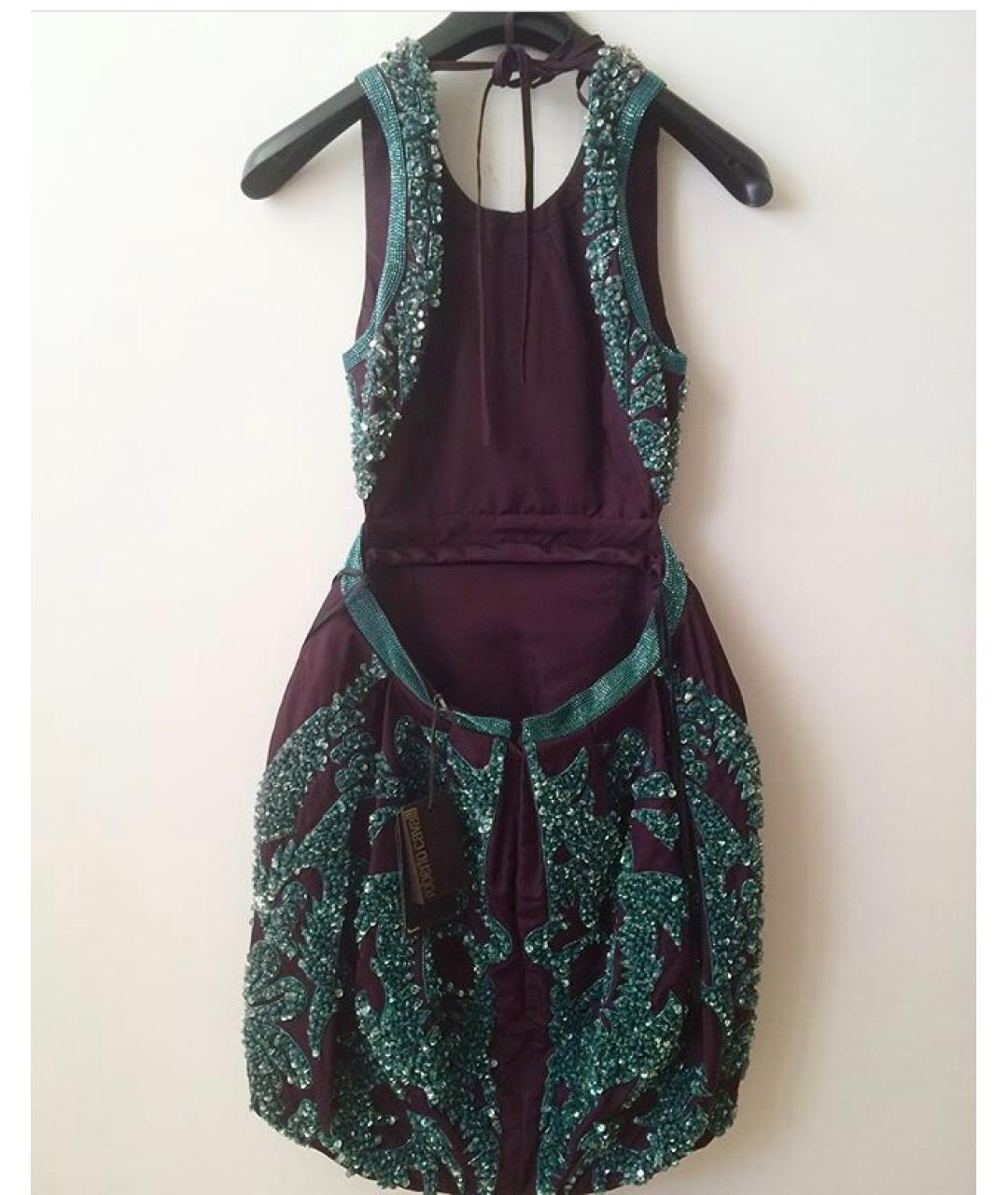 ROBERTO CAVALLI Зеленые шелковое коктейльное платье, фото 6