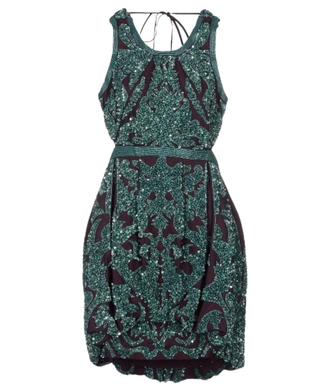 ROBERTO CAVALLI Зеленые шелковое коктейльное платье, фото 8