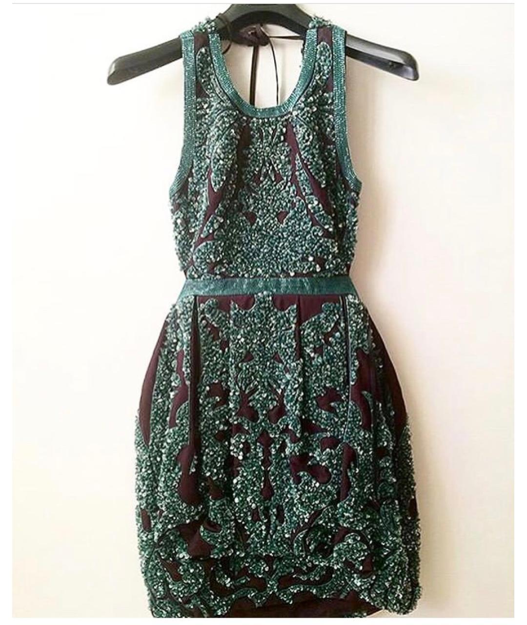 ROBERTO CAVALLI Зеленые шелковое коктейльное платье, фото 4