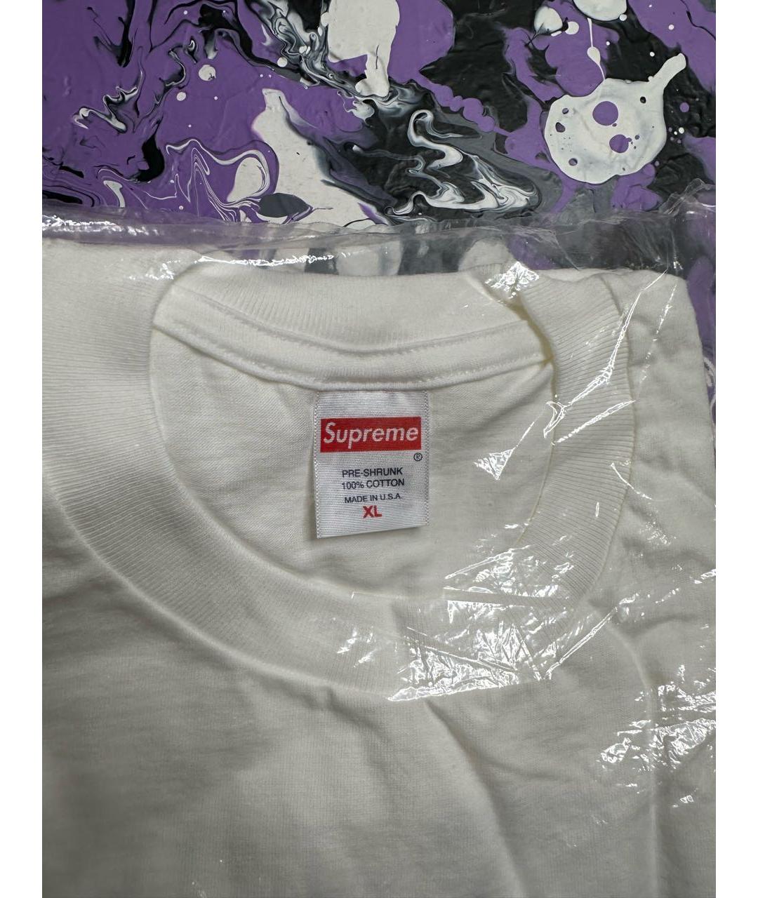 SUPREME Белая хлопковая футболка, фото 5