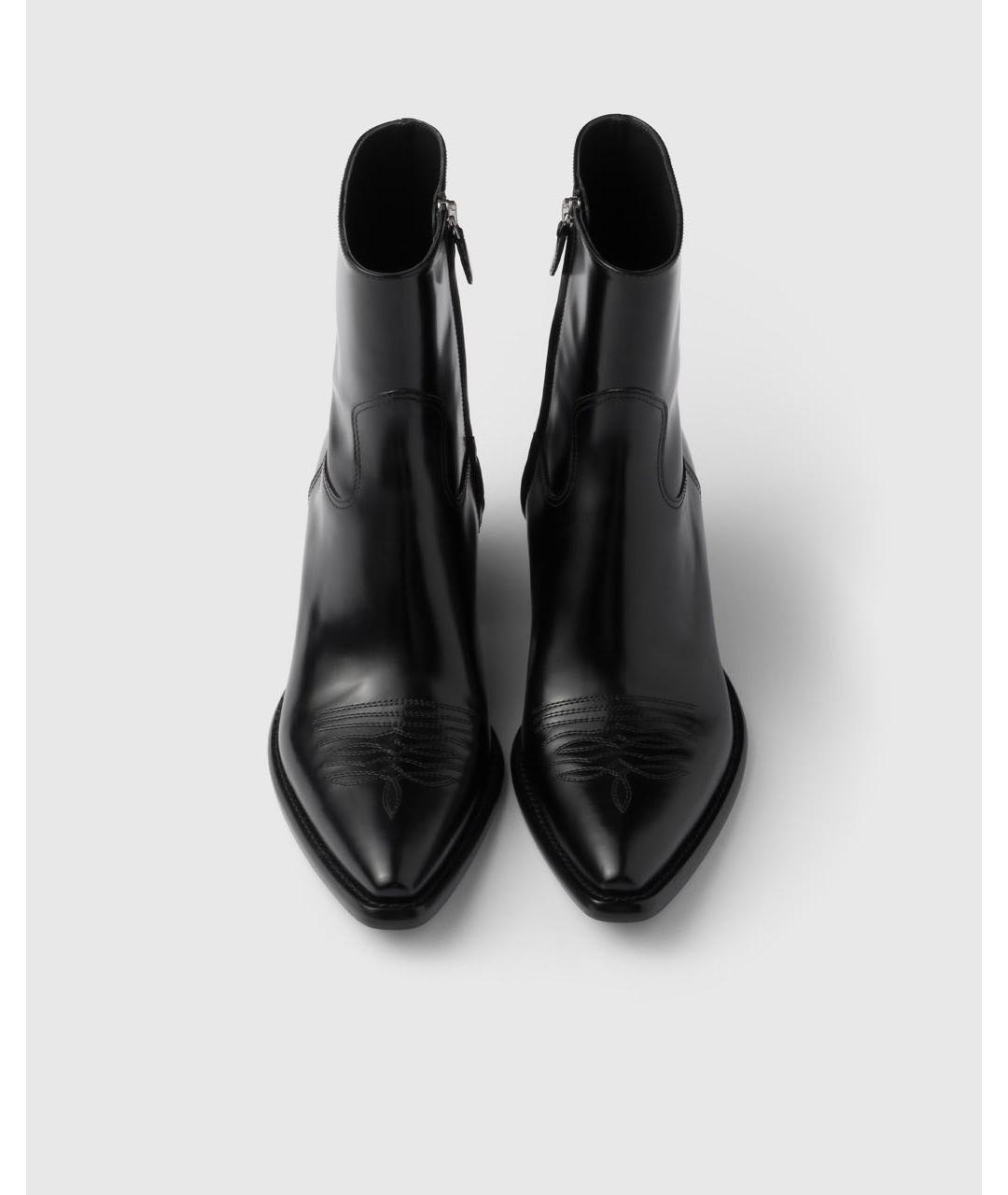 PRADA Черные кожаные ботильоны, фото 3