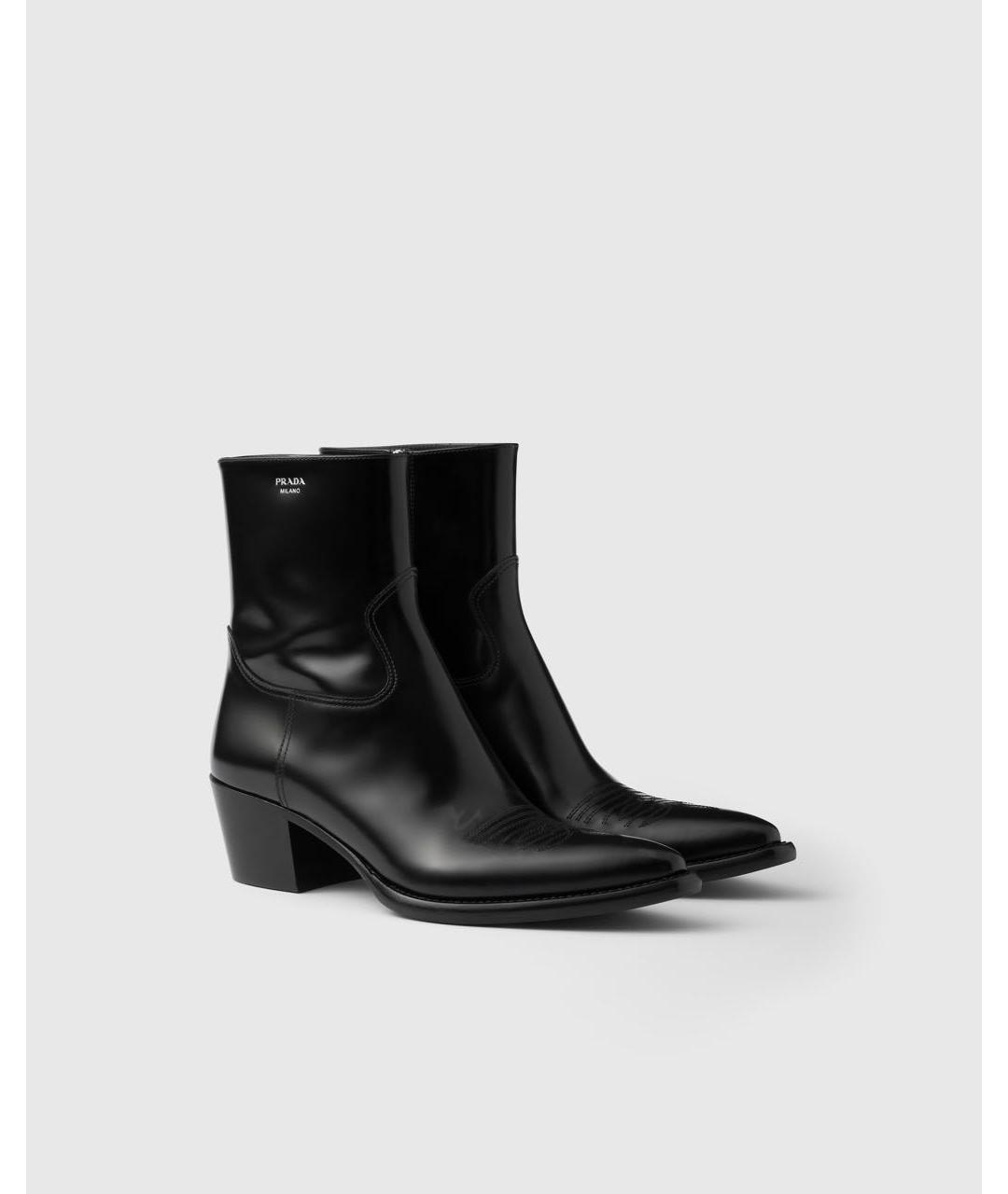 PRADA Черные кожаные ботильоны, фото 2