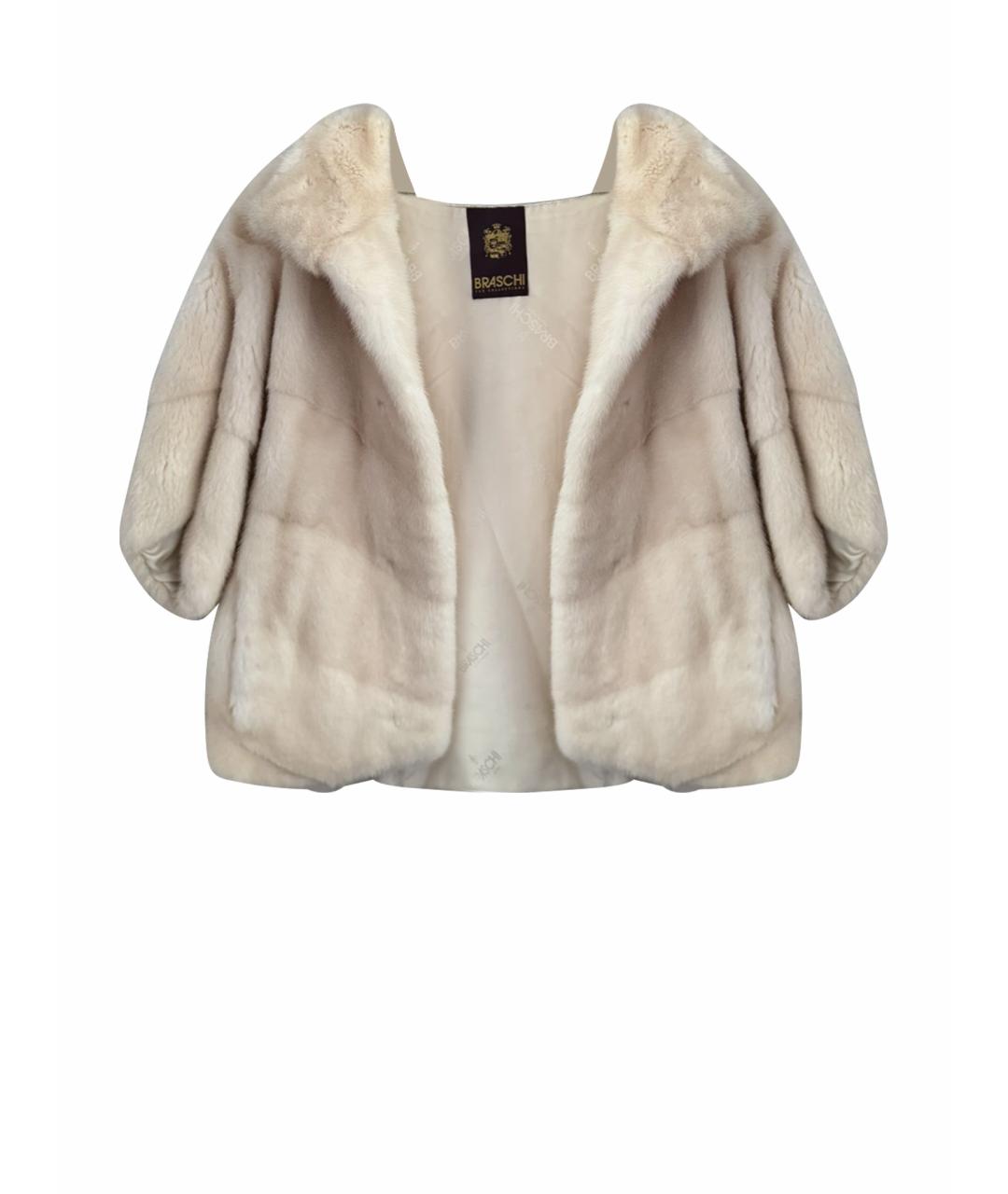 BRASCHI Бежевая меховая шуба, фото 1