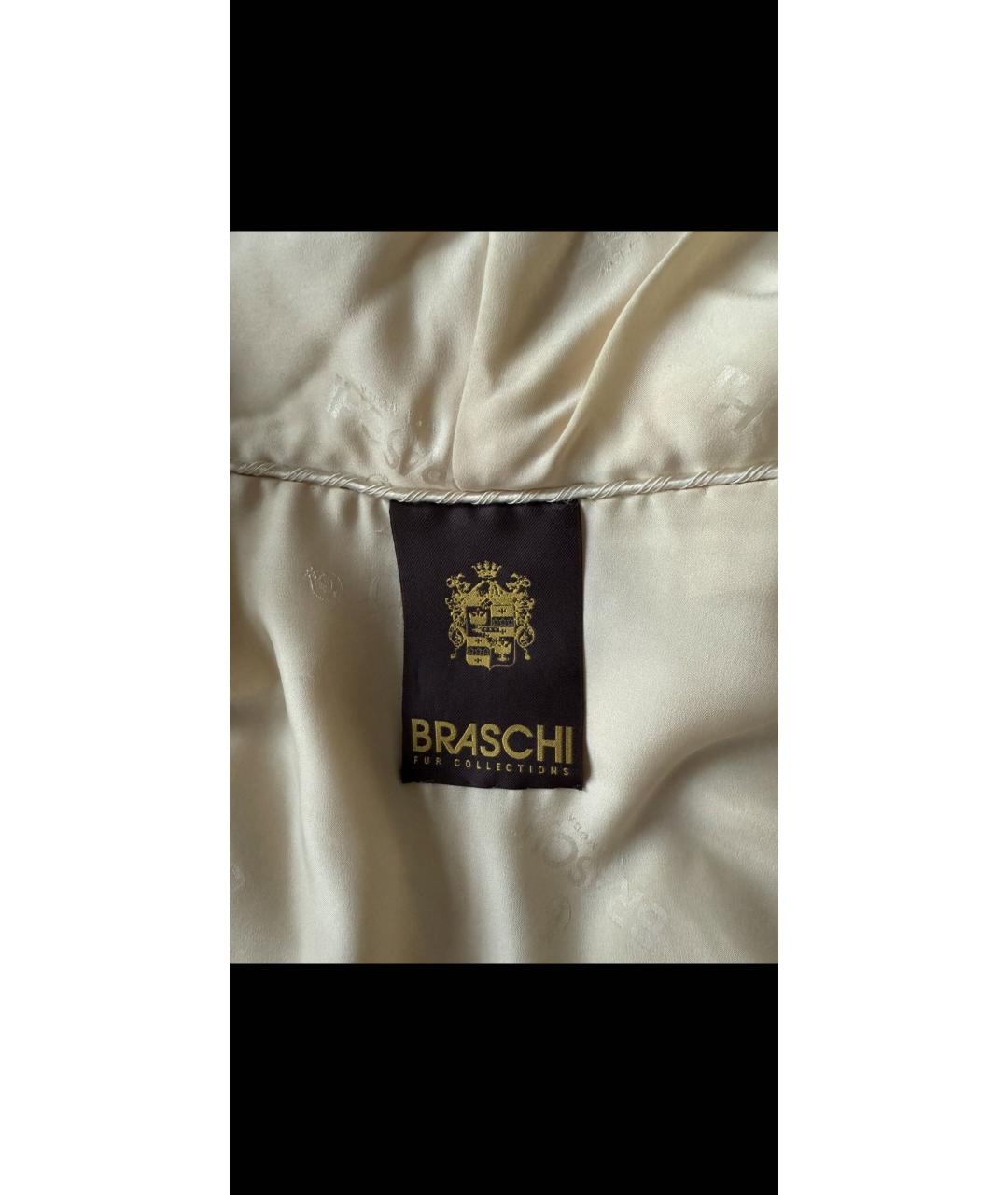 BRASCHI Бежевая меховая шуба, фото 4