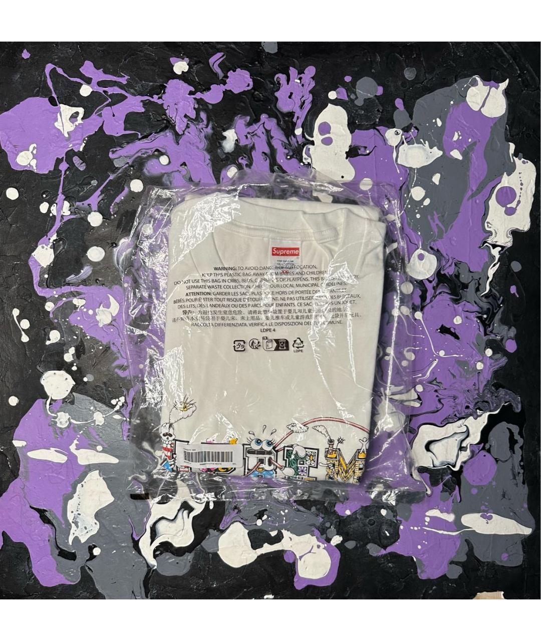 SUPREME Белая хлопковая футболка, фото 3