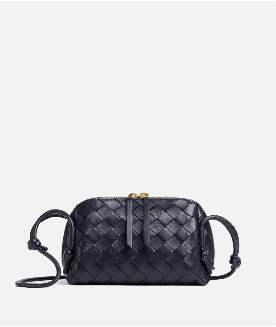 BOTTEGA VENETA Темно-синяя кожаная сумка через плечо, фото 5