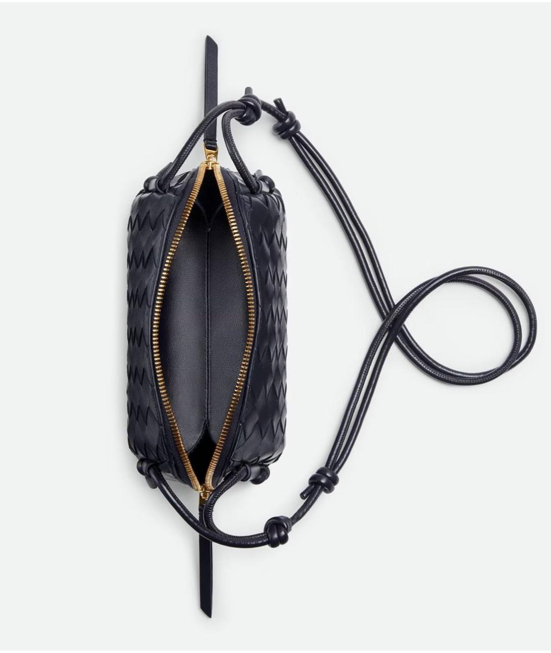 BOTTEGA VENETA Темно-синяя кожаная сумка через плечо, фото 2