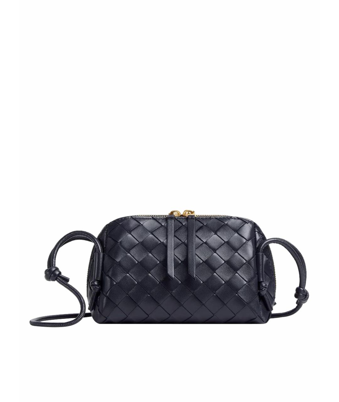 BOTTEGA VENETA Темно-синяя кожаная сумка через плечо, фото 1