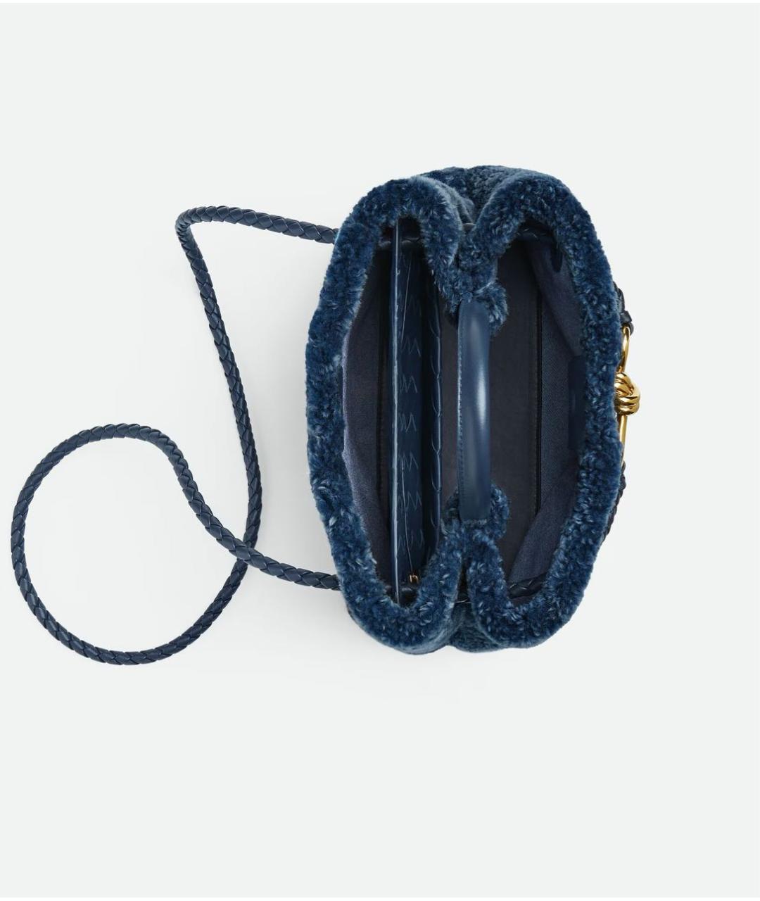 BOTTEGA VENETA Темно-синяя шерстяная сумка через плечо, фото 3