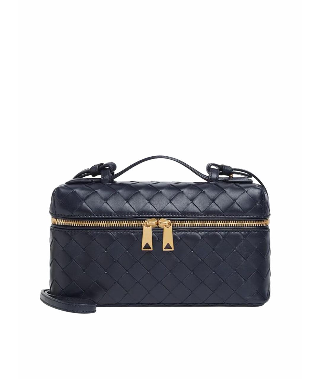 BOTTEGA VENETA Темно-синяя кожаная сумка через плечо, фото 1