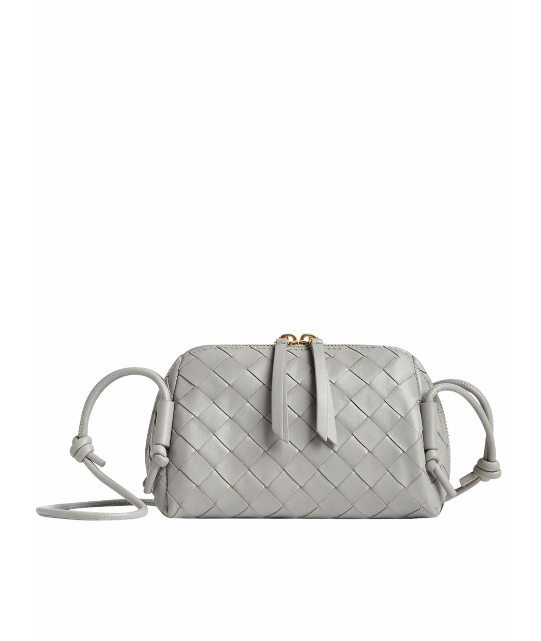 BOTTEGA VENETA Серая кожаная сумка через плечо, фото 1