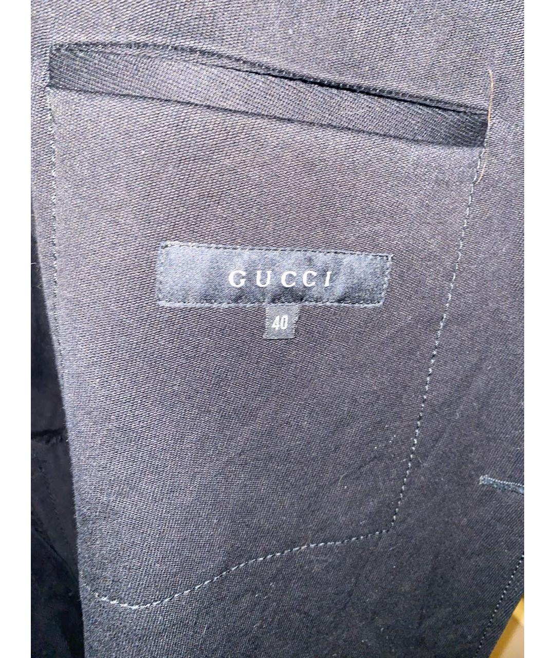 GUCCI Черное хлопковое пальто, фото 3