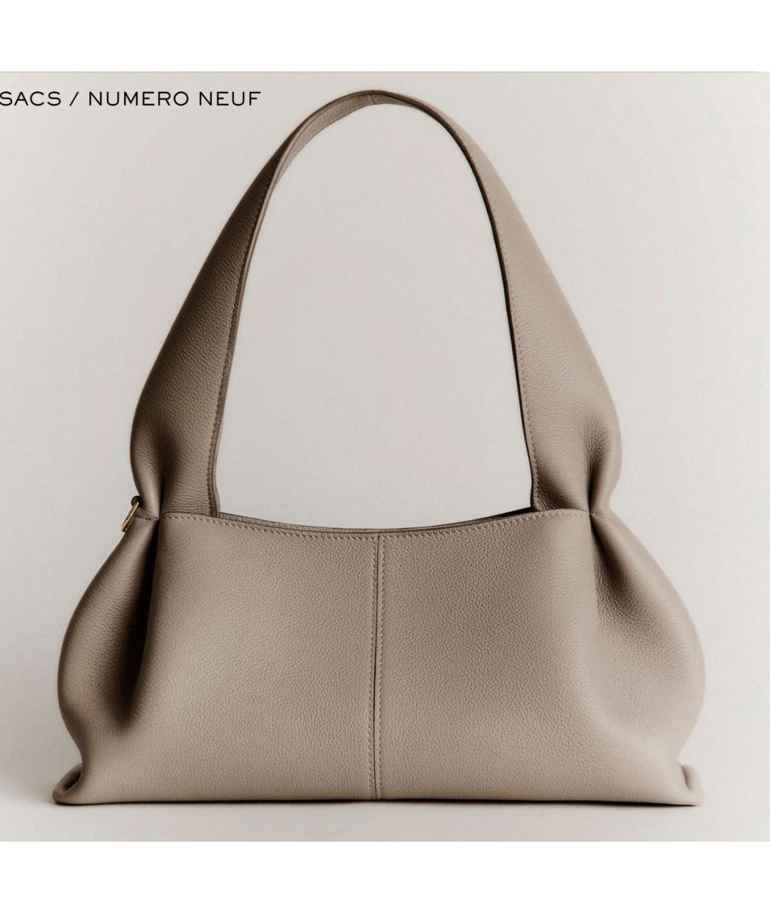 POLENE Бежевая кожаная сумка тоут, фото 2