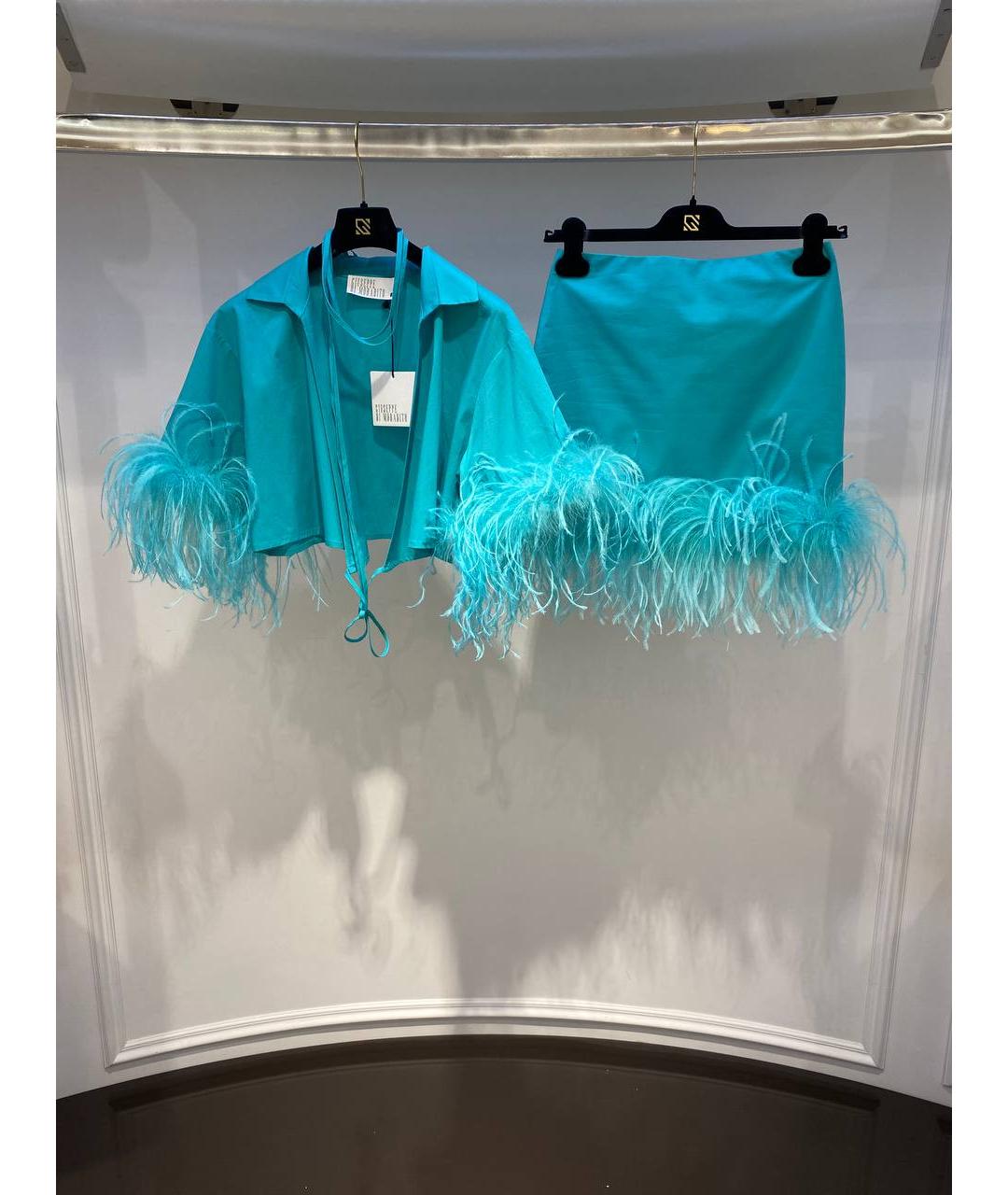 GIUSEPPE DI MORABITO Голубой хлопковый костюм с юбками, фото 3