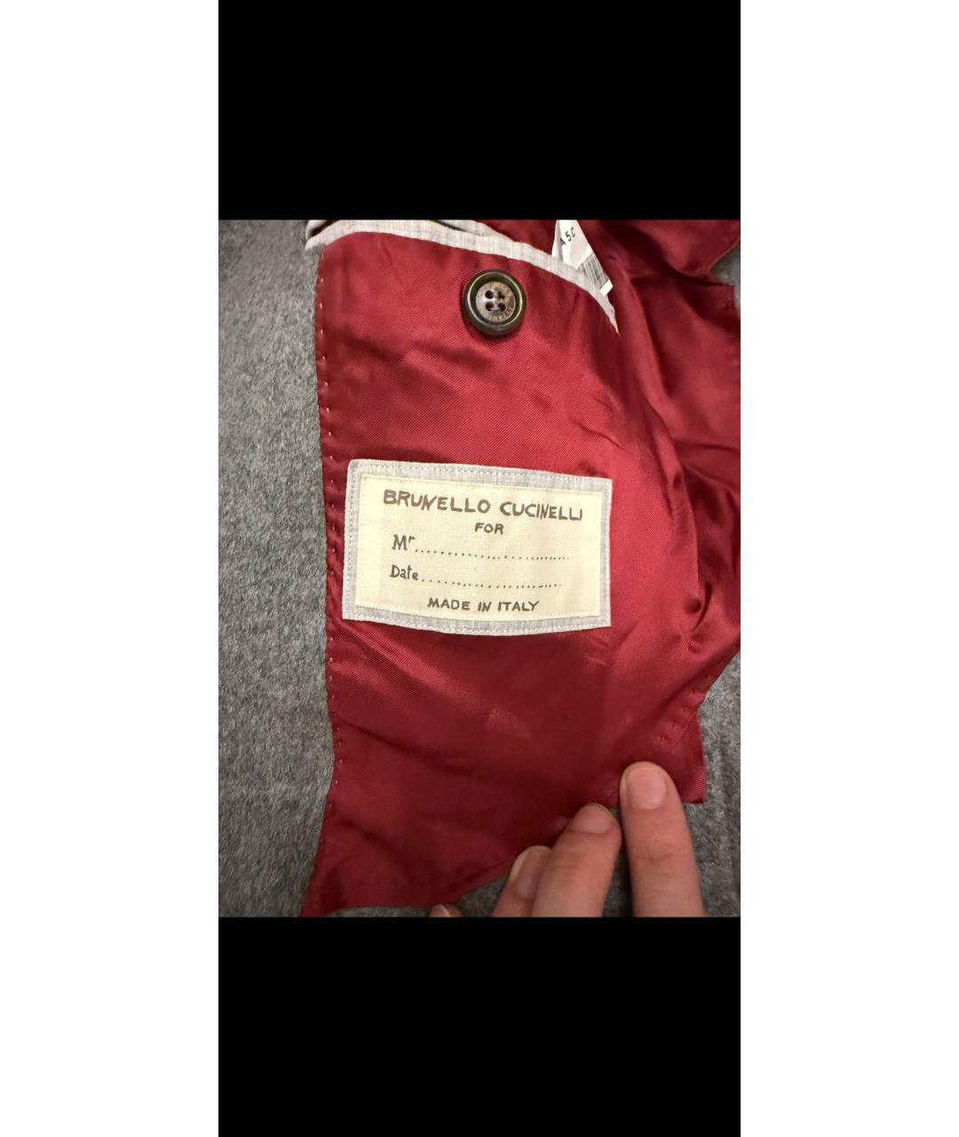 BRUNELLO CUCINELLI Антрацитовое кашемировое пальто, фото 4