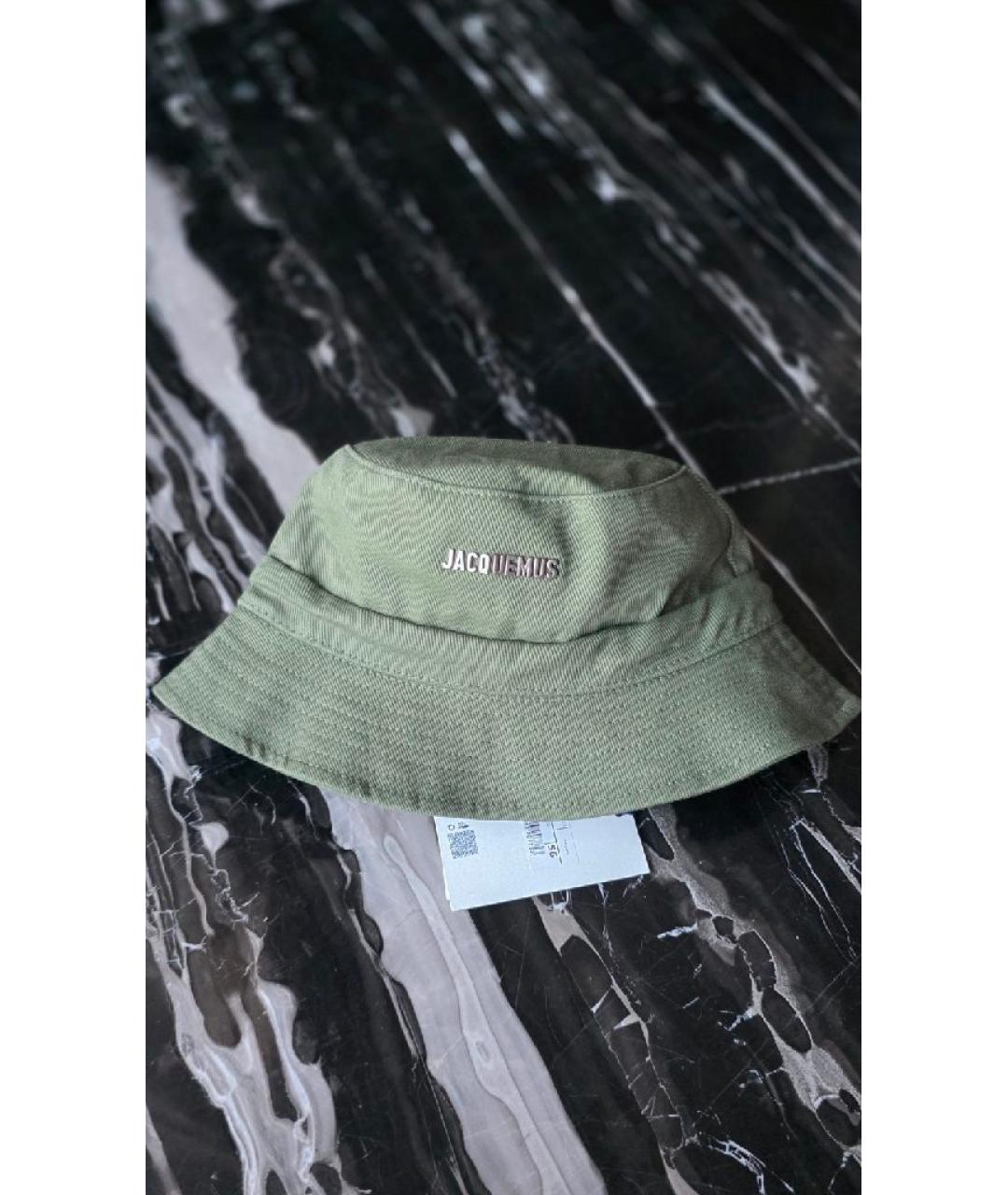 JACQUEMUS Хаки хлопковая панама, фото 4