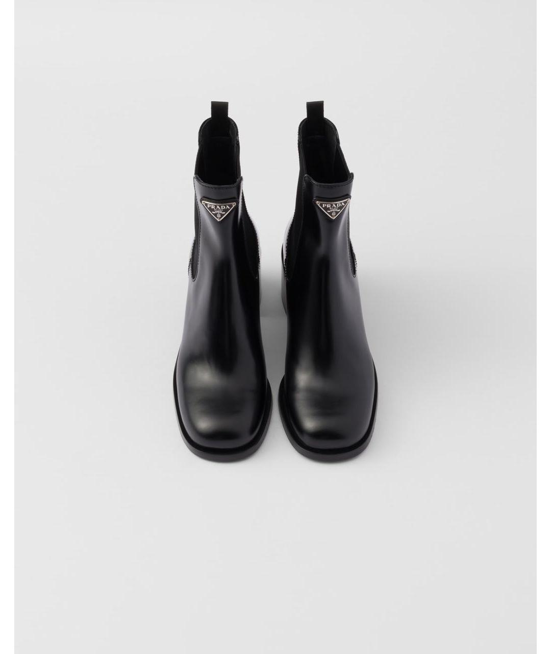 PRADA Черные кожаные ботильоны, фото 4