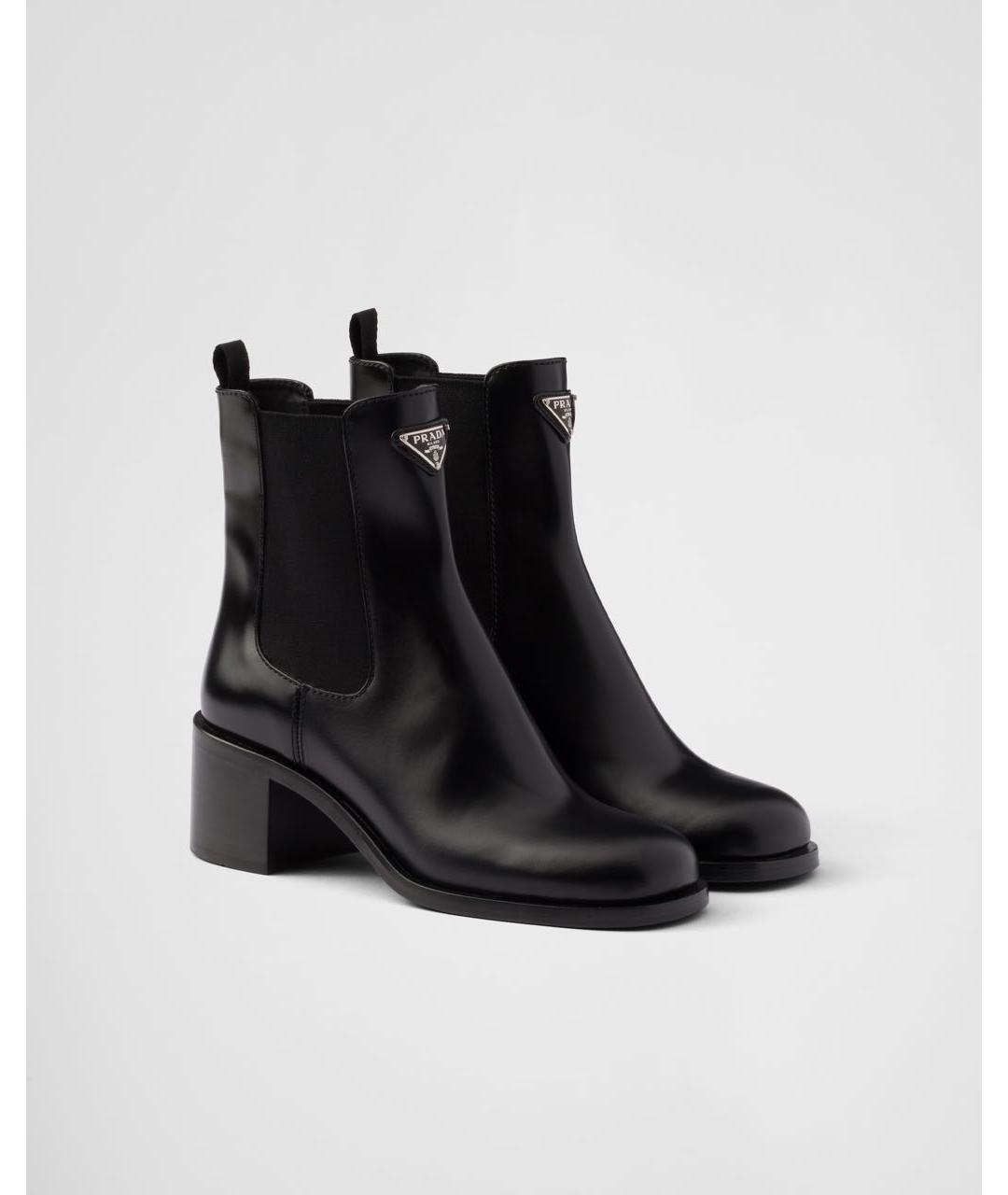 PRADA Черные кожаные ботильоны, фото 2