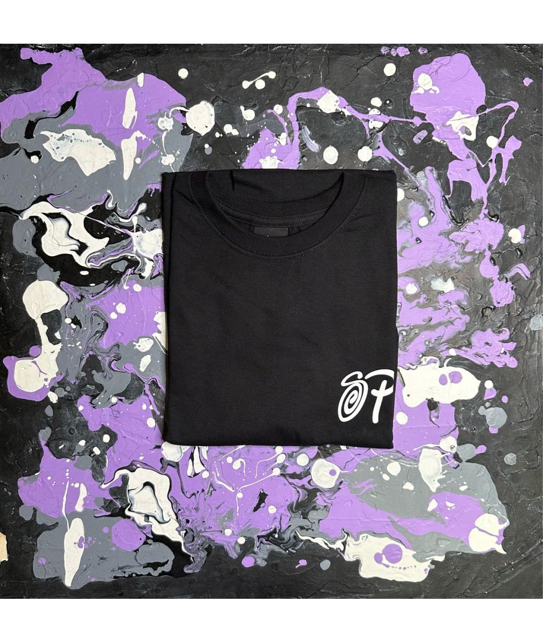 STUSSY Черная хлопковая футболка, фото 3