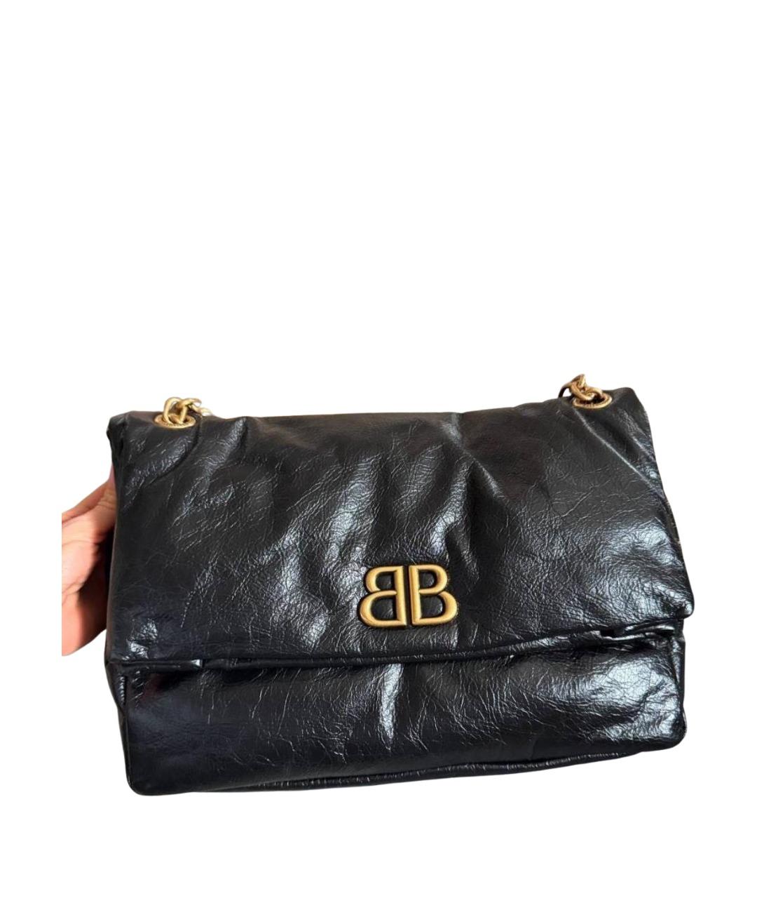 BALENCIAGA Черная кожаная сумка через плечо, фото 8