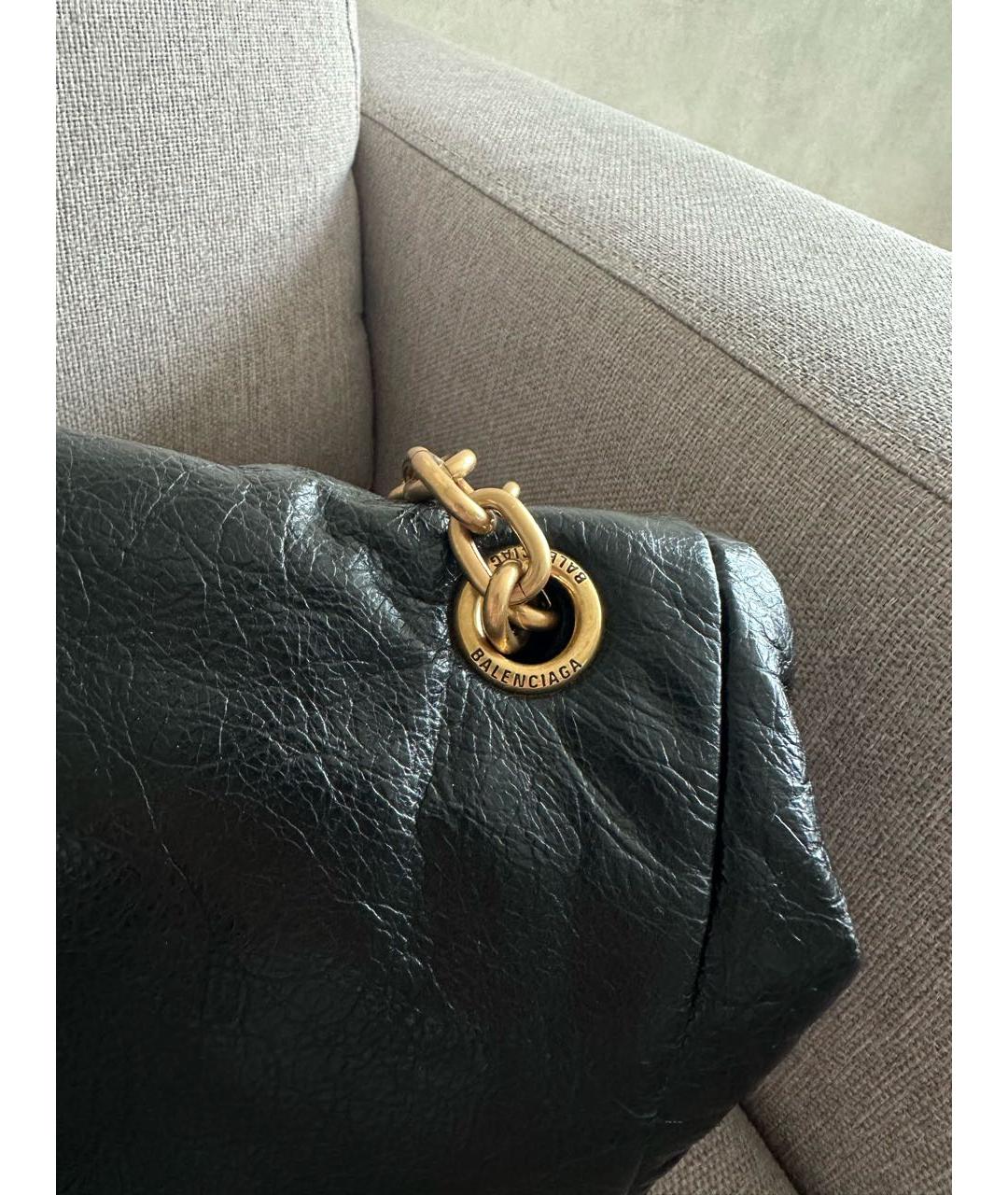 BALENCIAGA Черная кожаная сумка через плечо, фото 2