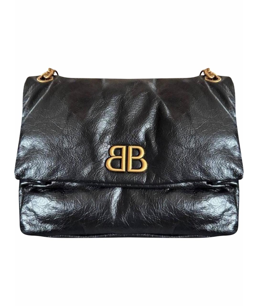 BALENCIAGA Черная кожаная сумка через плечо, фото 1
