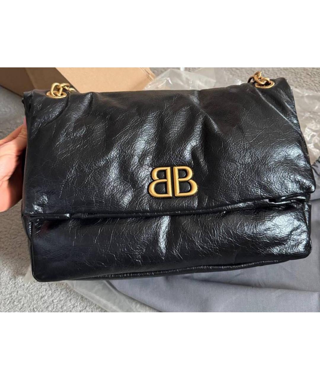 BALENCIAGA Черная кожаная сумка через плечо, фото 7