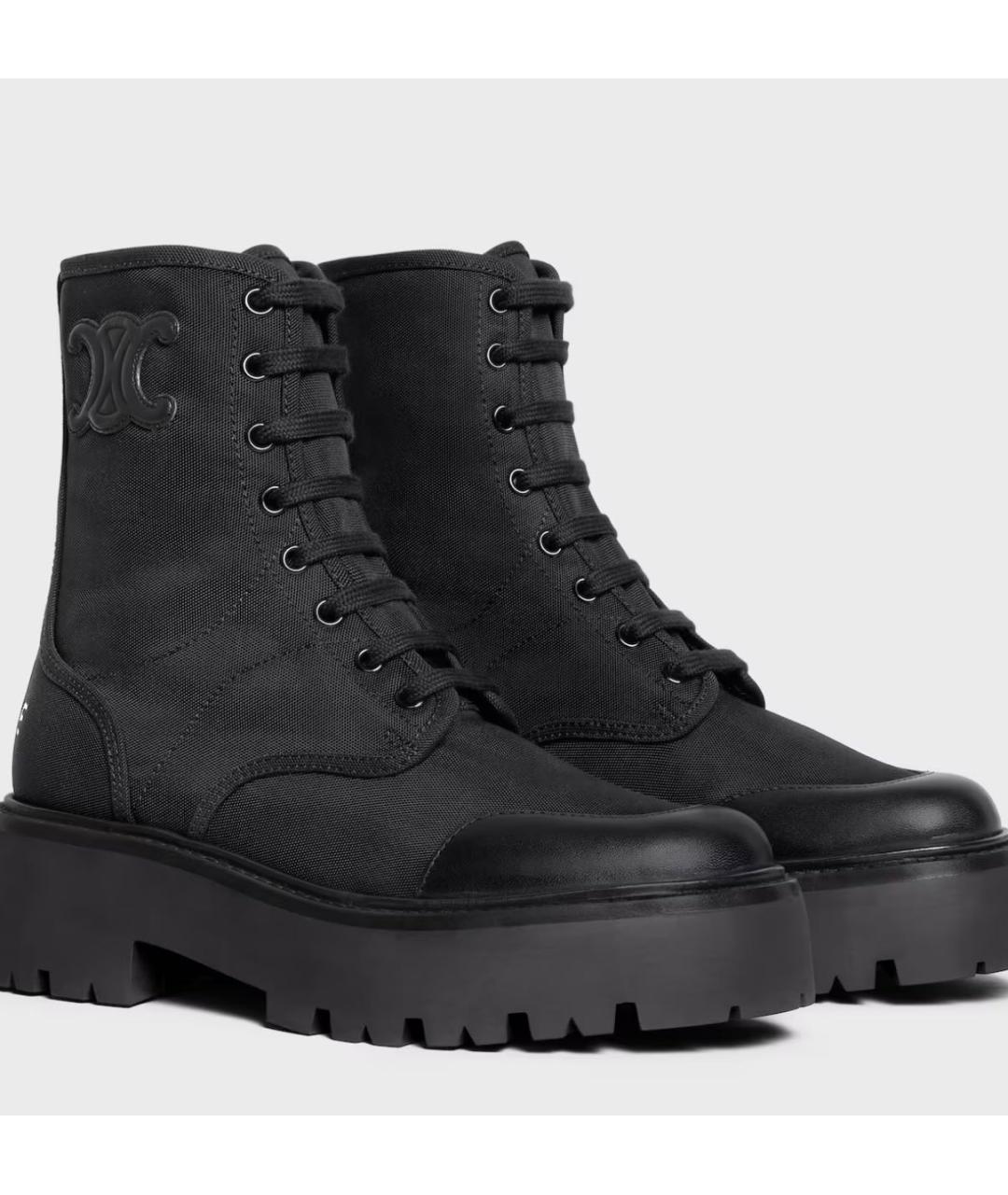 CELINE Черные текстильные ботинки, фото 2