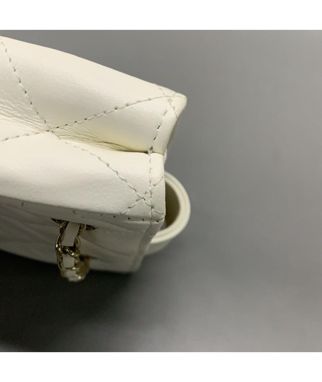 CHANEL Белая кожаная сумка через плечо, фото 7