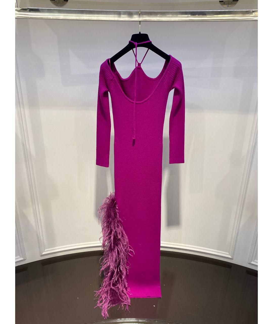 GIUSEPPE DI MORABITO Розовое шерстяное вечернее платье, фото 3