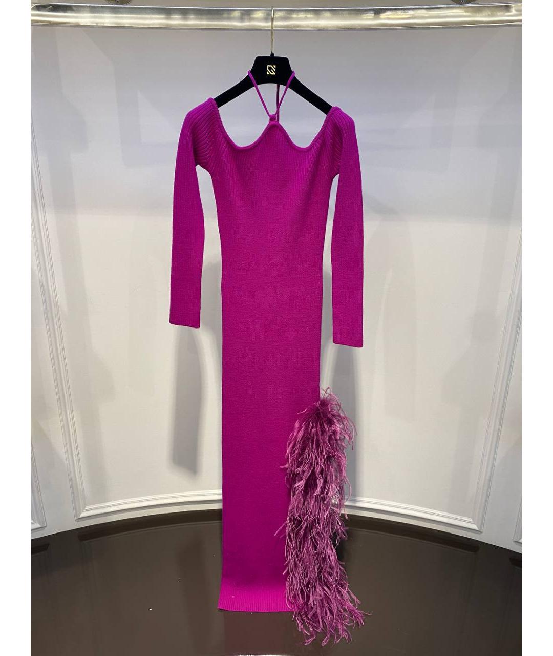 GIUSEPPE DI MORABITO Розовое шерстяное вечернее платье, фото 2